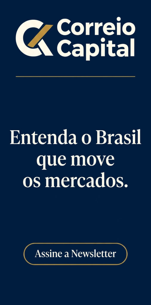 Banner vertical do jornal Correio Capital com mensagem institucional convidando para acompanhar análises sobre a economia brasileira e assinar a newsletter.