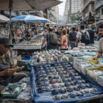 Vendedores ambulantes nas ruas de São Paulo em situação de trabalho informal e precário