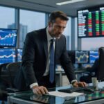 Gráfico mostra Ibovespa em queda de 0,04% aos 183.369 pontos e dólar recuando 0,05% para R$ 5,1596 no mercado