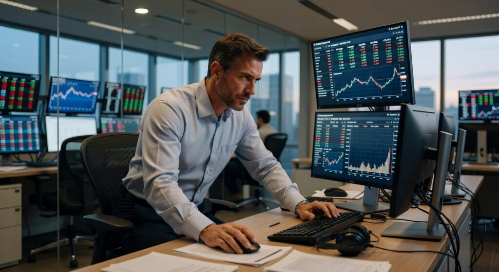 Gráfico mostra Ibovespa em alta de 0,28% e dólar em queda de 0,05% durante sessão matinal da bolsa brasileira