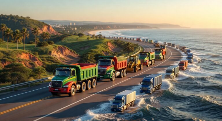 Gráfico mostra crescimento de 43% nas exportações brasileiras de implementos rodoviários em 2024, com Chile em destaque