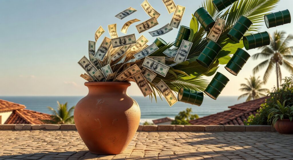 Gráfico mostra dólar a R$ 5,159 e Ibovespa em alta de 0,28% após liberação de reservas de petróleo pela AIE