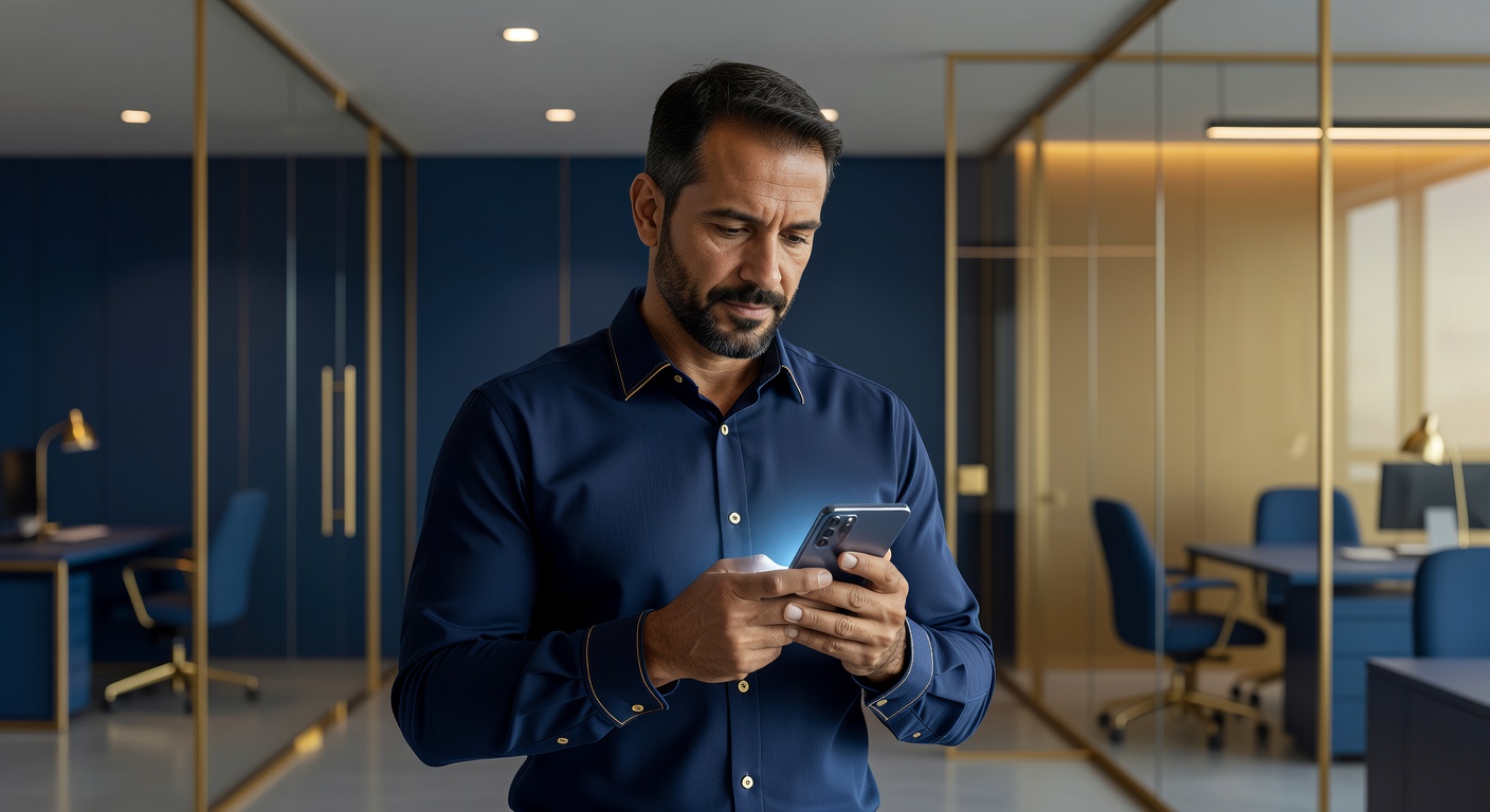 Trabalhador brasileiro consultando saldo do FGTS no celular, representando o acesso ao fundo de garantia