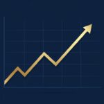 Gráfico mostrando a evolução do IBC-Br com cores azul marinho e dourado representando crescimento econômico