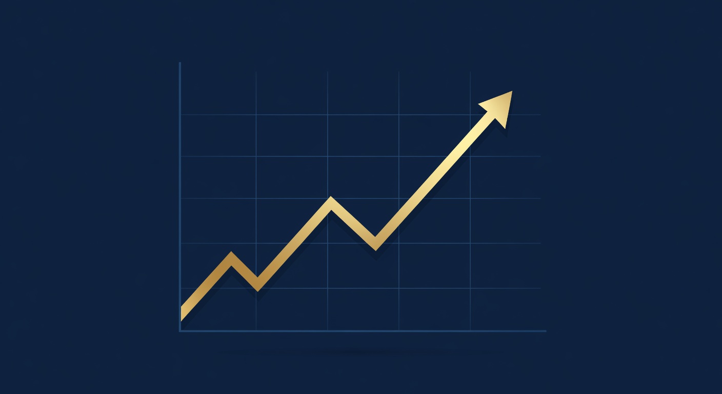 Gráfico mostrando a evolução do IBC-Br com cores azul marinho e dourado representando crescimento econômico