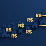 Gráfico mostrando a evolução do IGP-M com ícones de casa e dinheiro representando o impacto no aluguel