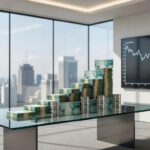 Logo da Petrobras com gráficos mostrando crescimento de lucro de 198,9% apesar da queda no preço do petróleo Brent