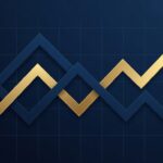 Gráfico com setas para cima e para baixo representando a variação de investimentos em renda variável