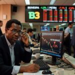 Petrobras cai 7% após reabertura do Estreito de Ormuz derrubar petróleo Brent 9%. Ibovespa recua 0,55% na terceira sessão consecutiva de perdas.