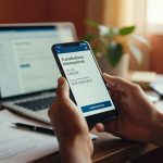 Pessoa usando smartphone para fazer transferência internacional de R$ 5.000,00, banking digital, fintech