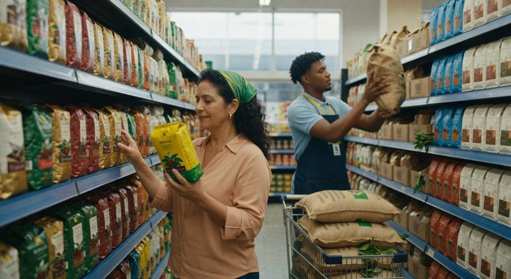 Consumo de café cresce 2,44% no Brasil com queda de preços. Safra recorde de 66,7 milhões de sacas em 2026 deve manter tendência de baixa no varejo.