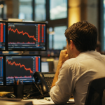 Ibovespa recua 0,84% aos 185.746 pontos enquanto dólar cai 0,60% a R$ 4,9587. Entenda o movimento duplo do mercado nesta segunda-feira.