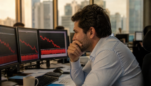Ibovespa registra queda expressiva de 2,38% nesta sexta-feira, operando aos 183.218 pontos, enquanto dólar recua 0,21% a R$ 4,917. Entenda o movimento.