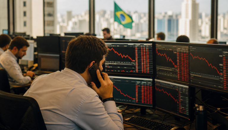 Ibovespa recua 0,25% e dólar cai 0,45% nesta quinta-feira. Entenda o que significam esses movimentos para sua vida financeira e o que acompanhar nas próximas horas.