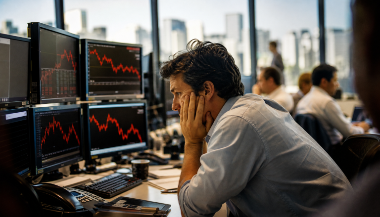 Ibovespa recua 0,48% aos 175.744 pontos enquanto dólar sobe 0,73% a R$ 5,0579 em dia de volatilidade moderada. Entenda o movimento do mercado.
