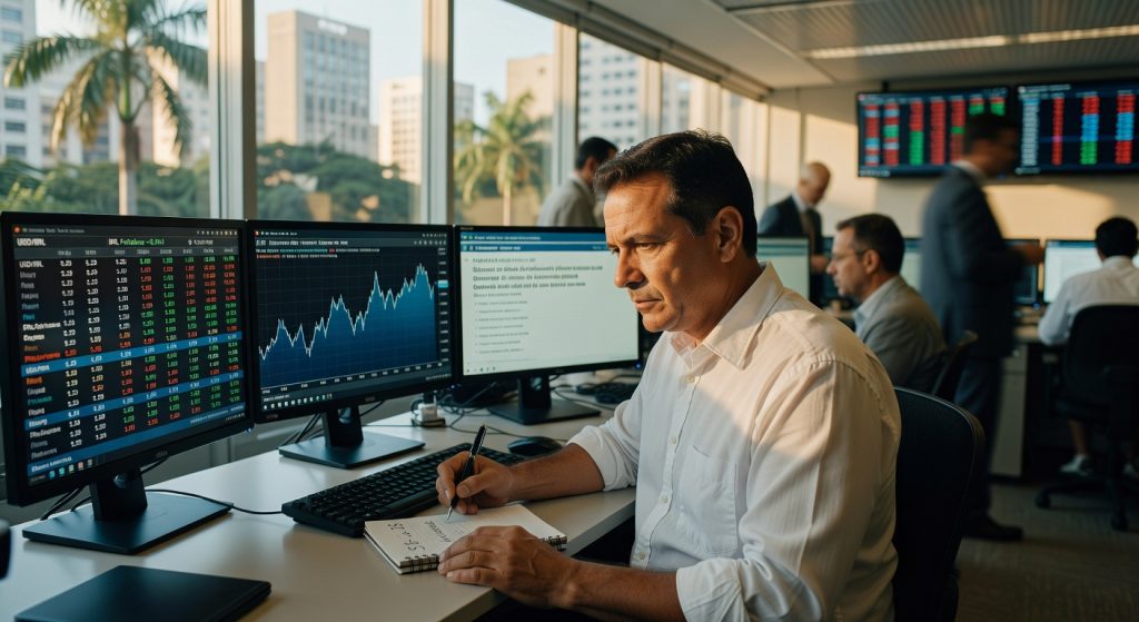 Real se fortalece 2% e economia cresce 3%, mas Ibovespa cai 4% no mês. Entenda o cenário de juros altos e o que observar nos próximos dias no mercado brasileiro.