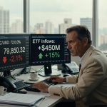Bitcoin recua para US$ 80 mil apesar de entrada recorde de US$ 1,1 bi em ETFs. Entenda a resistência técnica e o impacto para investidores brasileiros.
