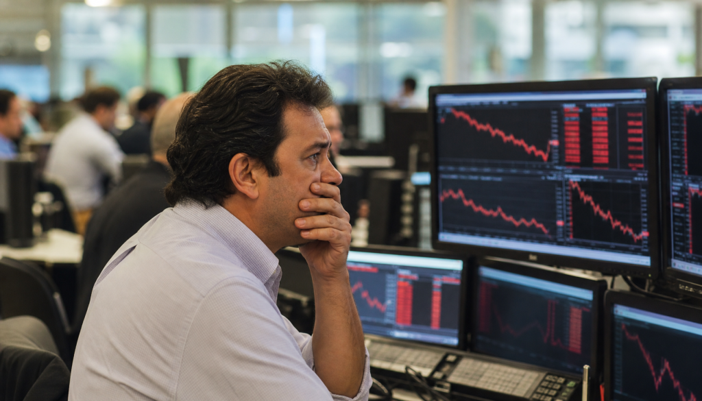 Dólar salta 1,64% para R$ 5,1244 enquanto Ibovespa recua 0,77% aos 169.019 pontos em sessão volátil. Entenda o movimento e o que acompanhar.