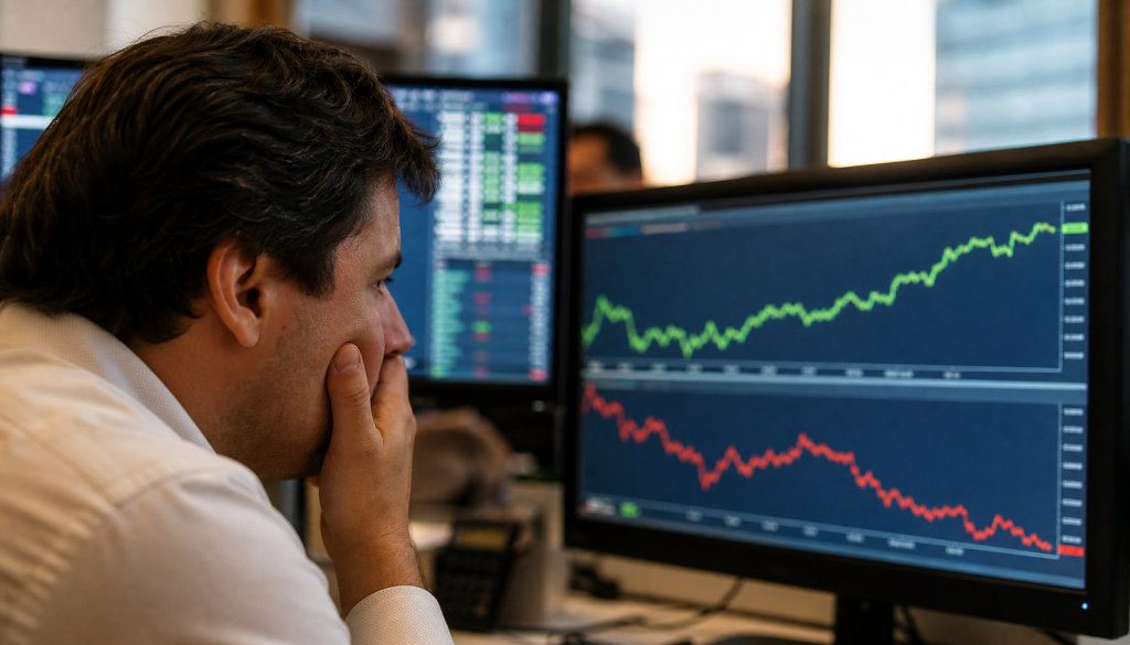 Ibovespa recua 0,55% aos 170.323 pontos enquanto dólar sobe 0,69% a R$ 5,2098 em sessão de sinais divergentes. Entenda o movimento do mercado.