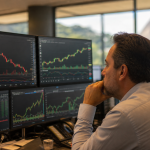 Ibovespa recua 0,73% aos 174.727 pontos enquanto dólar sobe 0,49% a R$ 5,0975 nesta quinta-feira. Entenda o movimento duplo do mercado brasileiro.