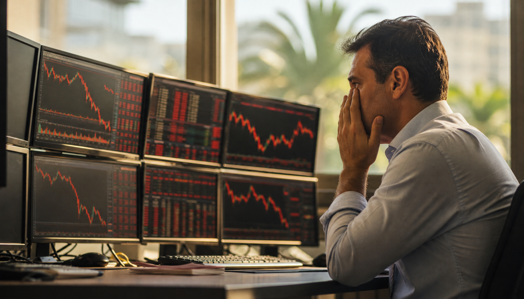 Ibovespa recua 1,52% aos 174.041 pontos enquanto dólar cai 0,28% a R$ 5,0666. Entenda o movimento expressivo do mercado brasileiro nesta manhã.