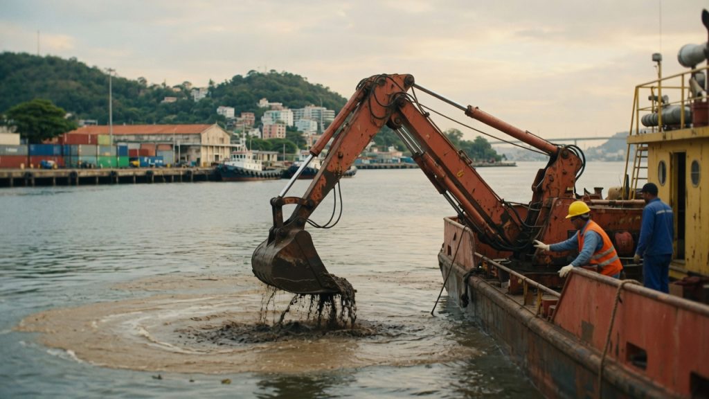 Niterói investe R$ 162 milhões em dragagem do Canal de São Lourenço para retomar indústria naval e recuperar 20 mil empregos perdidos desde os anos 1990.