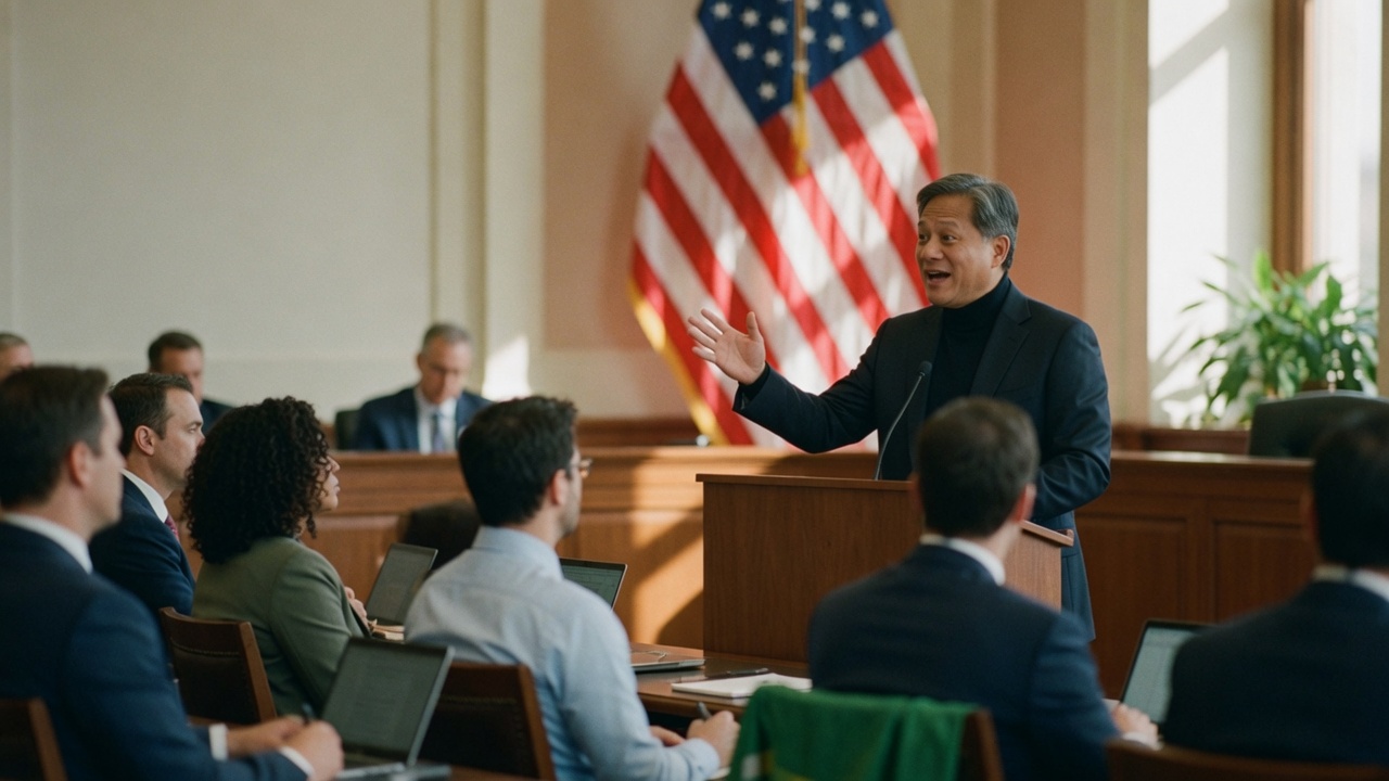 CEO da Nvidia defende modelos de IA abertos em Washington após lançamento do Kimi chinês. Entenda o que muda para empresas e consumidores brasileiros.