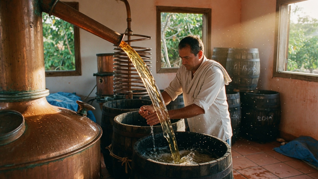 Cadeia produtiva da cachaça cresce 21% no Brasil em 2025, mas produção cai 15%. Exportações avançam 19%, mas setor ainda exporta pouco comparado a destilados internacionais.