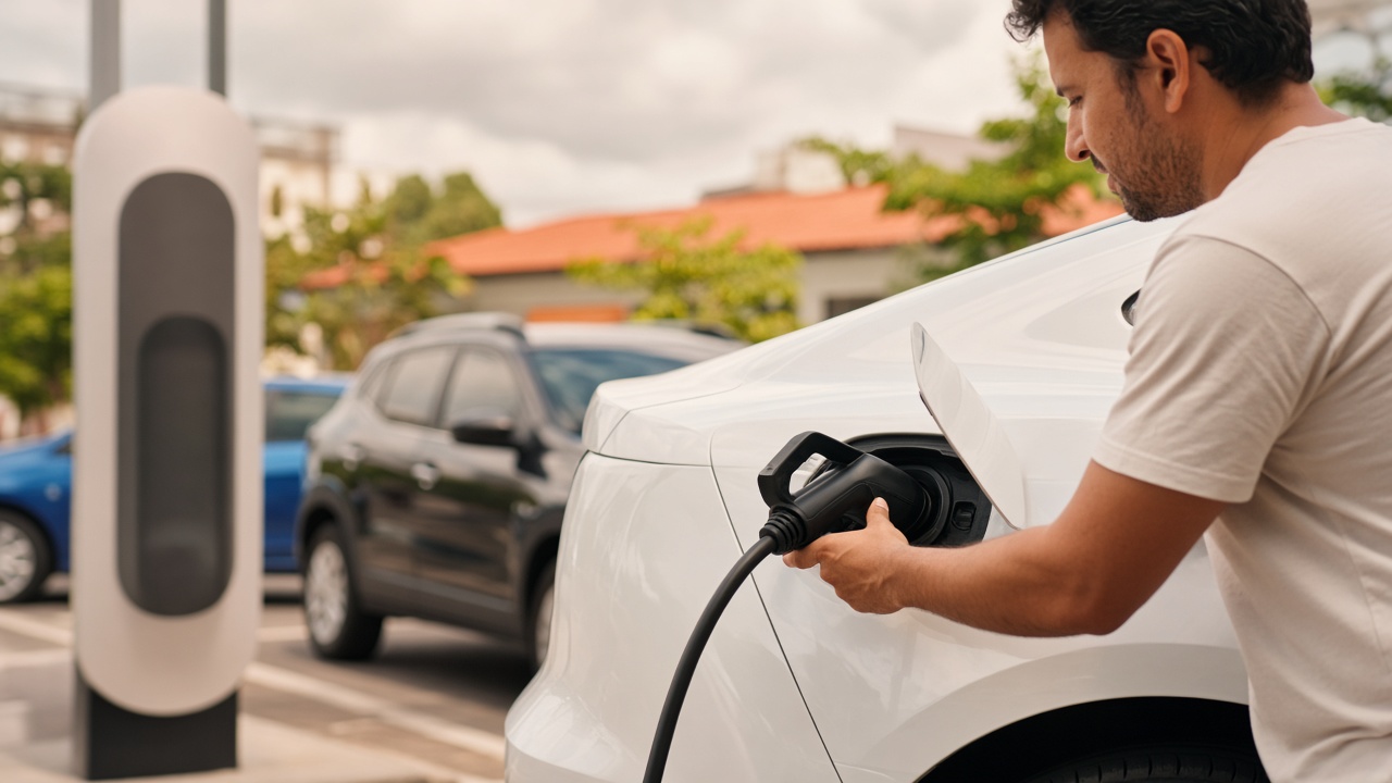 Carros elétricos devem atingir 29% das vendas globais em 2026, impulsionados pela alta do petróleo. Brasil ainda representa menos de 3% do mercado.