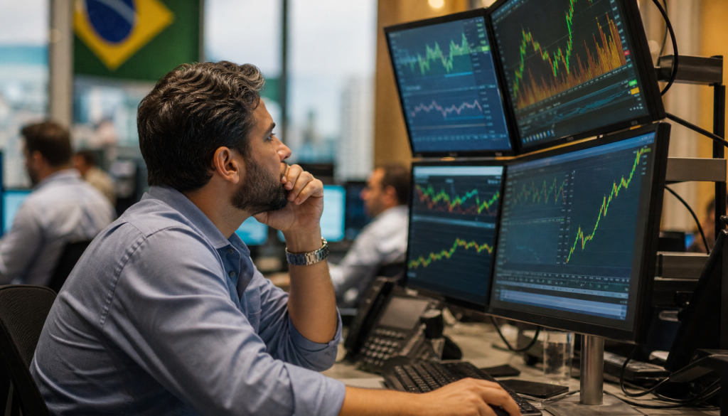 Ibovespa recua 0,18% e dólar sobe 0,06% em sessão mista nesta terça-feira (18). Entenda o que significam essas variações para seus investimentos.