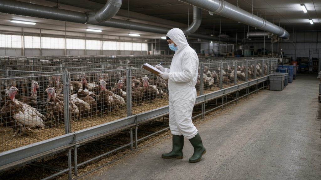 Detecção de Newcastle em granja de SC abre discussão sobre restrições às exportações de aves. Alcance territorial pode definir o impacto comercial.