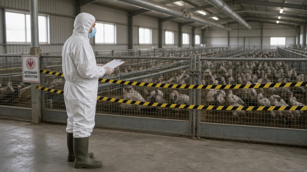 Foco de Newcastle em criação de perus em Santa Catarina leva à interdição do estabelecimento; efeito sobre exportações depende de decisões comerciais.
