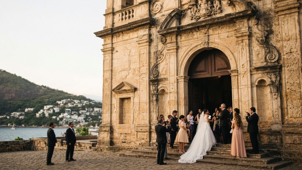Casamento de Giulia Be e Conor Kennedy expõe a economia da Igreja da Antiga Sé: taxa estimada acima de R$ 5 mil e fila de até dois anos no Rio.